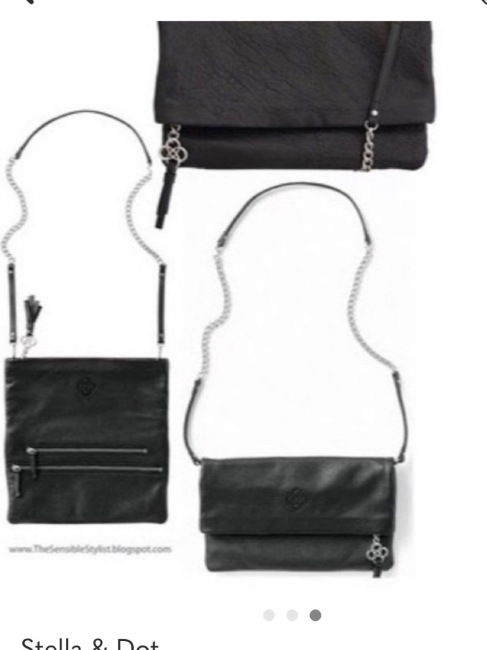 Stella and Dot Waverly 3 Way Crossbody Lambskin Leather Purse
